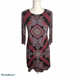 Donna Morgan Jersey Knit Dress Sz 4 Red Women’s